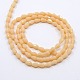 Opaque Solid Color Crystal Glass Faceted Teardrop Beads Strands GLAA-F022-A12-3