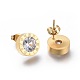 304 acero inoxidable diamante de imitación conjuntos de joyería SJEW-M097-04G-7