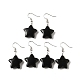 Gemstone Star Dangle Earrings EJEW-G329-01P-2