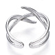 304 anello per polsino aperto avvolgente in filo di acciaio inossidabile per donna RJEW-N040-17-3