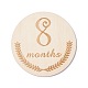 Flat Round Wood Cabochons with Month WOOD-XCP0001-43-2