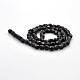 Faceted Drum Black Glass Beads Strands GLAA-A032-4mm-02-2