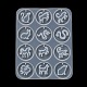 12 moldes de silicona redondos y planos con signos del zodiaco chino SIMO-C012-04-4