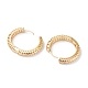 Clear Cubic Zirconia Hollow Out Hoop Earrings EJEW-G333-20G-2