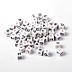 Perles de lettre de trou horizontal acrylique PL37C9447-1