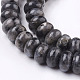 Brins de perles de larvikite naturelle/labradorite noire G-O162-07-6x10mm-3