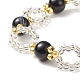 Bracelet en perles d'agate rayée naturelle/agate rubanée BJEW-JB08613-5