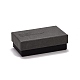 厚紙のジュエリーボックス  内側に黒いスポンジと灰色のスナップカバー付き  ネックレス＆リング用  単語の長方形  ブラック  5x8x2.7cm CON-E025-B01-03-2