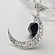 Antique Silver Plated Moon Alloy Big Pendants PALLOY-JF00082-02-2