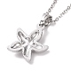 304 Stainless Steel Starfish Pendant Necklace for Women STAS-E154-21P-3