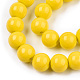 Opaque Solid Color Glass Beads Strands GLAA-T032-P8mm-08-2