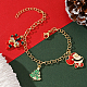 Рождественские браслеты с подвесками из латуни и эмали AU3344-3
