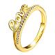 Wort Liebe echte 18k vergoldet Messing Zirkonia Ringe für Frauen RJEW-BB05427-7G-1