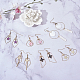SUNNYCLUE 1 Box 48Pcs 8 Style Beading Hoop Earring Findings with Loop Triangle Fan Rhombus Kite Drop Trapezoid Ring Jewelry Finding for Earring Jewelry Making Earring DIY Craft STAS-SC0001-02P-7