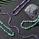 Gomakerer 4 fili 2 stili fili di perle di ametista naturale e avventurina verde G-GO0001-01-5