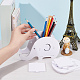 CRASPIRE 2PCS Pen Pencil Holder with Phone Stand White Elephant & Whale Shaped Pen Container Cell Phone Stand Makeup Brush Storage Holder Desk Organizer for Home School Office Decor AJEW-CP0005-23-3