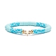 5Pcs 5 Style Polymer Clay Heishi Beaded Stretch Bracelets Set with Star and Dolphin Drop BJEW-JB07539-9
