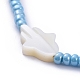 Braccialetti con perline di perle di vetro BJEW-JB05255-3