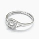 925 Sterling Silver Rhinestone Claw Finger Ring Components STER-E061-48P-2