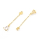 Rack Plating Brass Micro Pave Clear Cubic Zirconia Friction Ear Nut EJEW-I266-04G-2