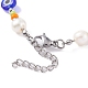 Set di gioielli con perle naturali e malocchio con ciondolo a forma di orso SJEW-TA00004-10