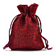 ポリエステル模造黄麻布包装袋巾着袋  ミックスカラー  8.6x6.6cm ABAG-R004-7x9cm-M-3