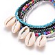 Bracelets de cheville perles de verre AJEW-AN00252-2