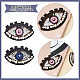 Chgcraft 4 pièce 2 couleurs de patchs perlés pour les yeux bleu mauvais œil brodé à repasser sur les patchs yeux roses applique broderie accessoire de vêtement pour bricolage couture vêtements jeans sacs à main PATC-CA0001-02-5