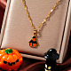 Кулоны из нержавеющей стали 304 с темно-оранжевой эмалью в стиле «дом с привидениями» на Хэллоуин XI0912-1