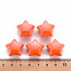 不透明なアクリルビーズ  パールカラーの  スター  レッドオレンジ  20.5x21x12.5mm  穴：3.5mm MACR-S372-02B-84-4