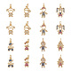Fashewelry 16 шт. 8 стильные латунные микро-паве смешанные цвета кубический цирконий подвески ZIRC-FW0001-03-1