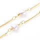 Heart Glass Beaded Chain Necklaces NJEW-JN03394-2