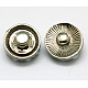 Плоские круглые кнопки пружинные ювелирные изделия сплава цинка старинное серебро SNAP-O021-18B-NR-2