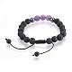 Natural Lava Rock and Non-Magnetic Synthetic Hematite Beads Braided Bead Bracelets BJEW-JB03975-01-3