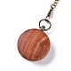 Reloj de bolsillo de madera de ébano con cadena de latón y clips WACH-D017-A12-02AB-3