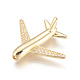 Brass Micro Pave Cubic Zirconia Airliner Beads ZIRC-L078-005G-NR-1