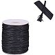 JEWELEADER 1 Roll About 100 Yards Round Braided Waxed Cotton Cord 2mm Macrame Craft DIY Thread Beading String for Jewelry Making Friendship Bracelets Leather Sewing - Black YC-PH0002-17-4
