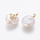 Colgantes naturales de perlas cultivadas de agua dulce PEAR-F014-03G-D-2