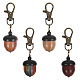 Décoration de pendentif de bijoux de boîte de gland en bois HJEW-AB00454-1