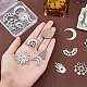 SUNNYCLUE 1 Box 16Pcs 8 Style Stainless Steel Tarot Style Charms Hamsa Hand Lucky Charm Sun Moon Charms for Jewellery Making Crescent Linking Connectors Earrings Necklace Bracelet Supplies DIY Craft STAS-SC0003-89-3