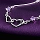 Ti amo braccialetto a maglie intrecciate con cuori di zirconi per San Valentino BJEW-BB43487-B-2
