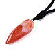 Natural Agate Pendant Necklaces NJEW-S421-027-3