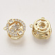 Brass Micro Pave Clear Cubic Zirconia Charms ZIRC-T011-15G-NF-3