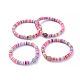 Bracelets extensibles faits main en pâte polymère heishi BJEW-JB05097-1