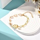 Bracelet à maillons en zircone cubique micro pavé en laiton à double cœur pour le cadeau de la Saint-Valentin BJEW-JB07067-02-2