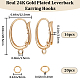 Beebeecraft 1 Box 16Pcs Oval Leverback Earwires 18K Gold Plated Brass French Earring Hooks Ear Wire Findings with 20Pcs Dangle Jump Rings for Jewelry Making FIND-BBC0002-64-2