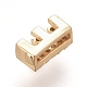 Golden Plated Brass Micro Pave Cubic Zirconia Slide Charms ZIRC-L075-61E-G-2