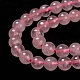 Granos naturales de abalorios de cuarzo rosa G-L104-6mm-01-3