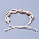 Bracelets de perle tressés en coquille de cauris réglables BJEW-JB04271-4