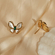 Orecchini a bottone con farfalla in conchiglia naturale da donna QN3948-3